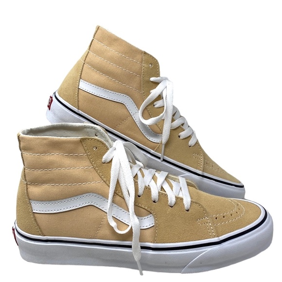 Vans Shoes - VANS Sk8-Hi Tapered Shoes Women's Suede Peach Canvas Sneakers Skate VN0A5KRUBLP